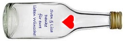 Flasche für Aufgesetzten als Gastgeschenk