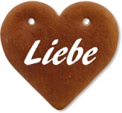 Lebkuchenherz - Rohling mit Aufschrift LIEBE