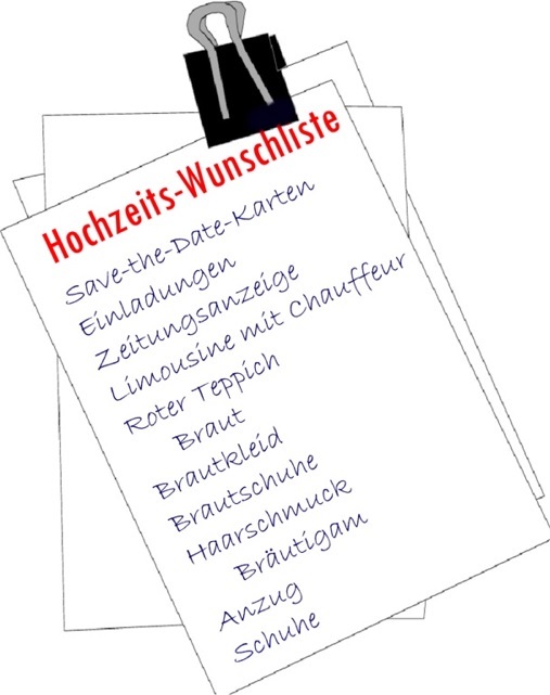 Erledigungsliste für die Hochzeit